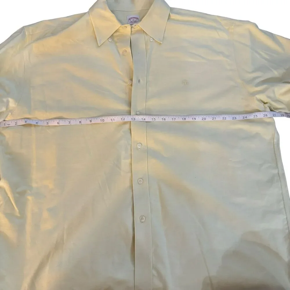 BROOKS BROTHERS XLarge‎ Long Sleeve Oxford Shirt Yellow Monogrammed - Picture 11 of 11